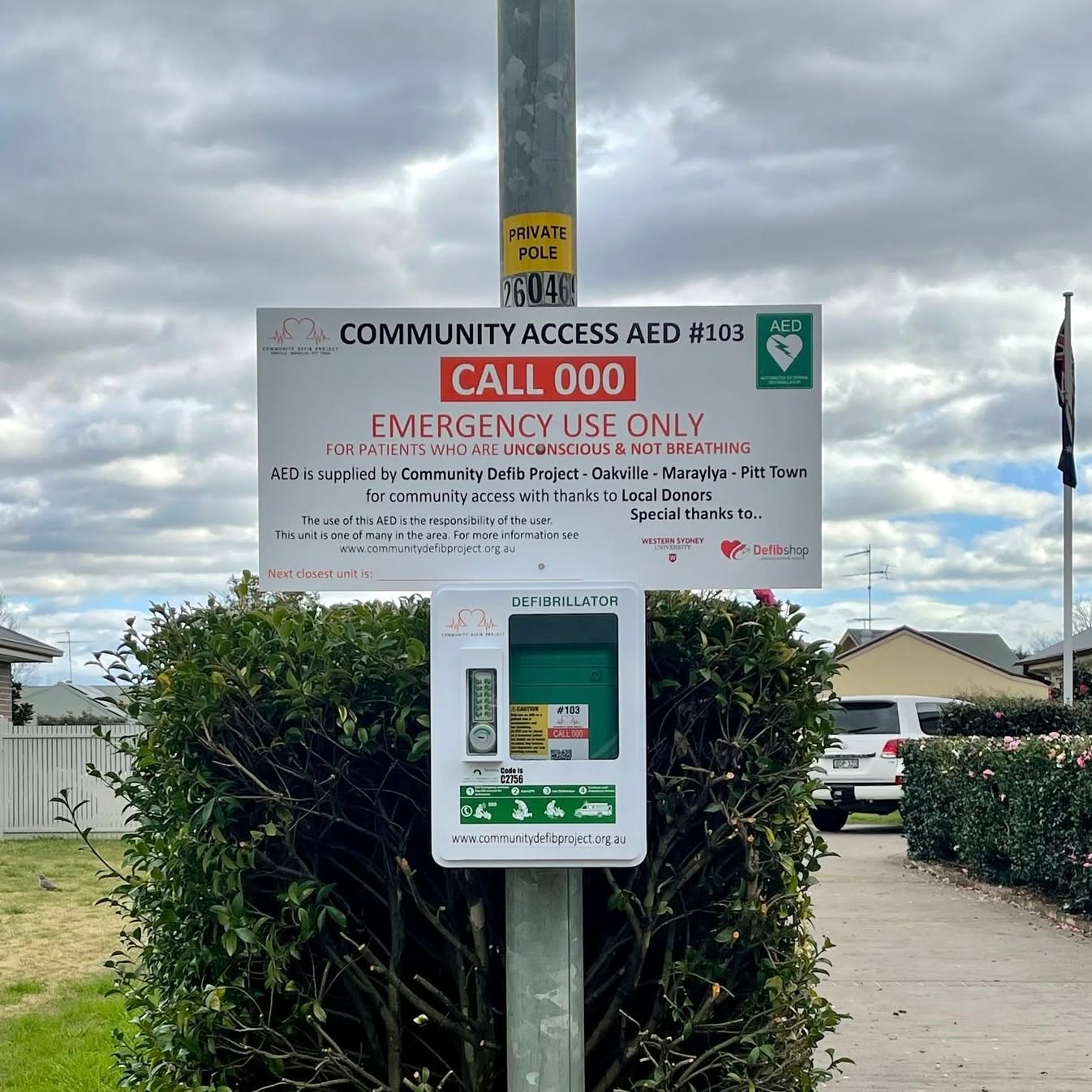 Community AED 103 installation