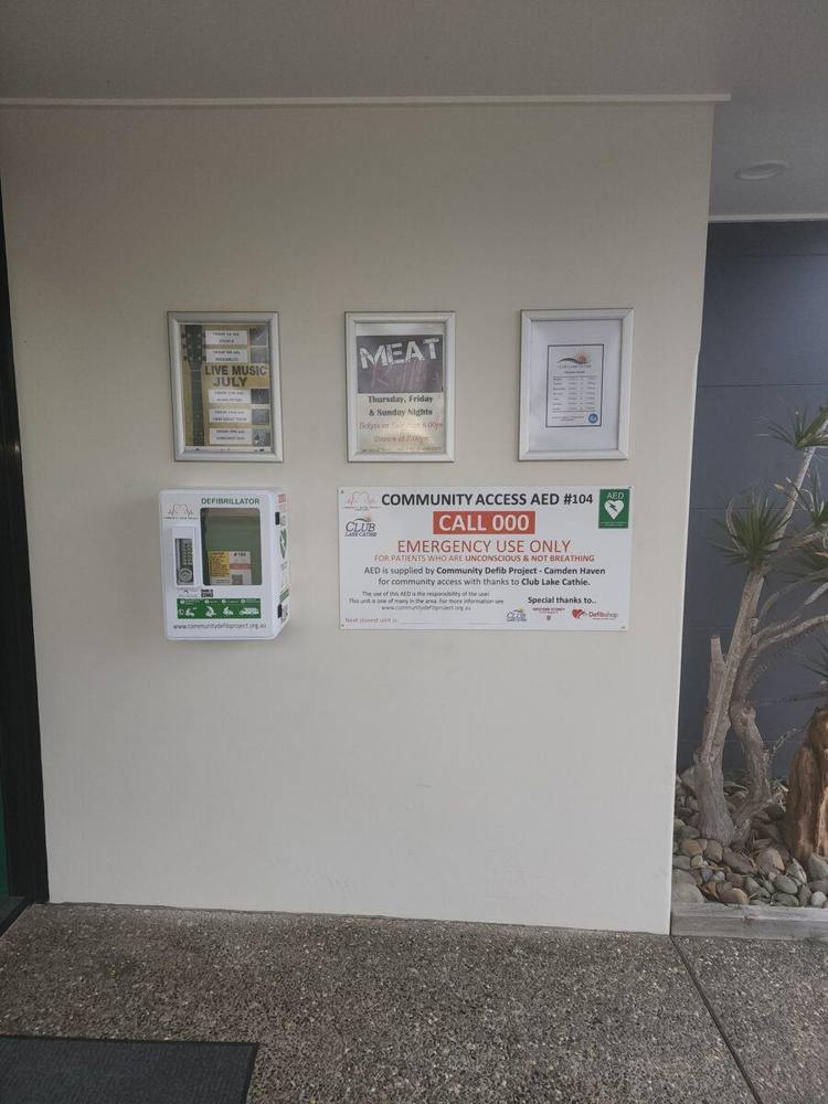 Recorded installation of AED 104
