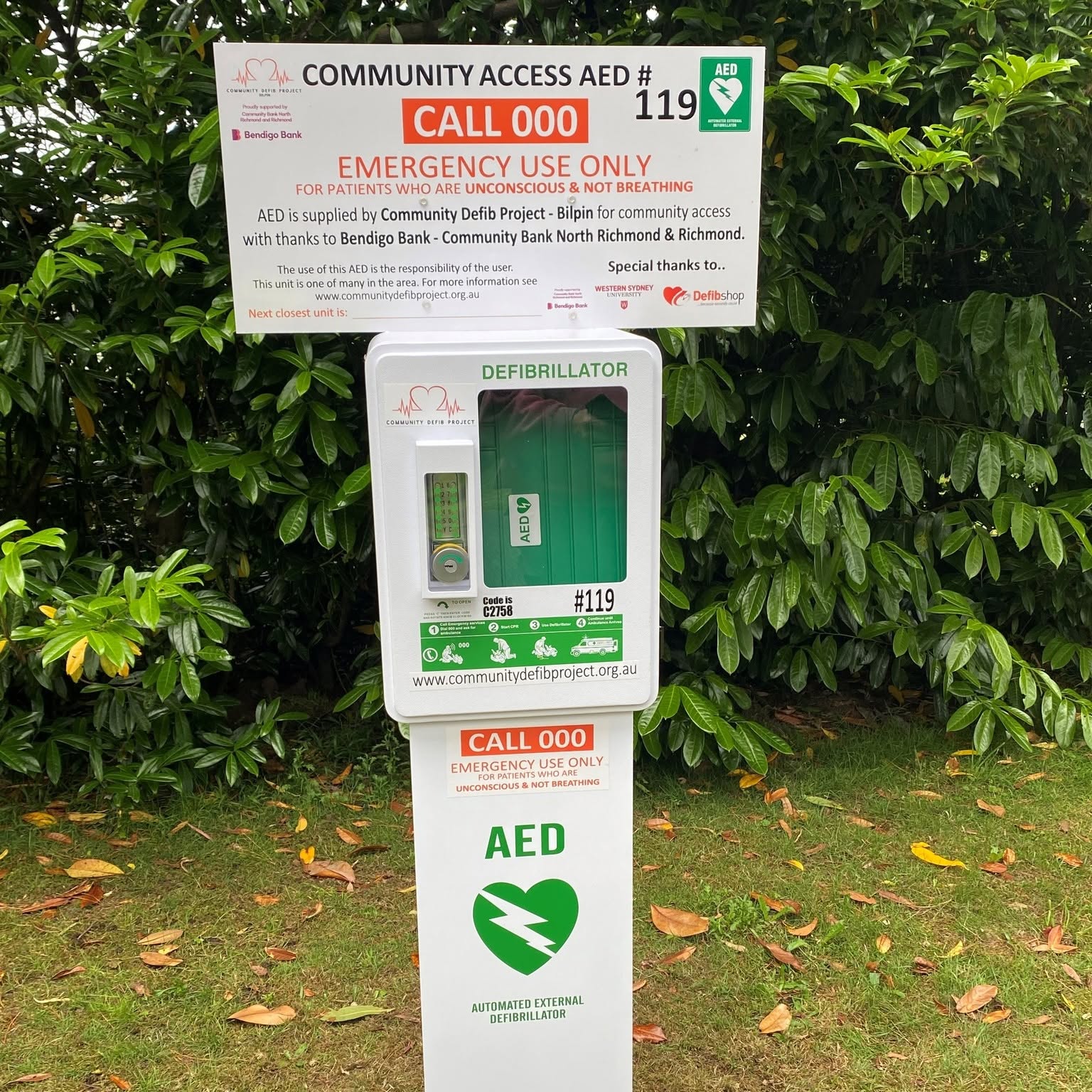 Community AED 119 installation