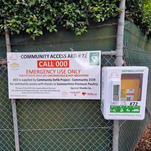 Recorded installation of AED 72